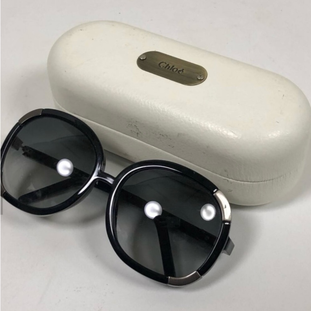 Chloe Black and Antique Gold Sunglasses